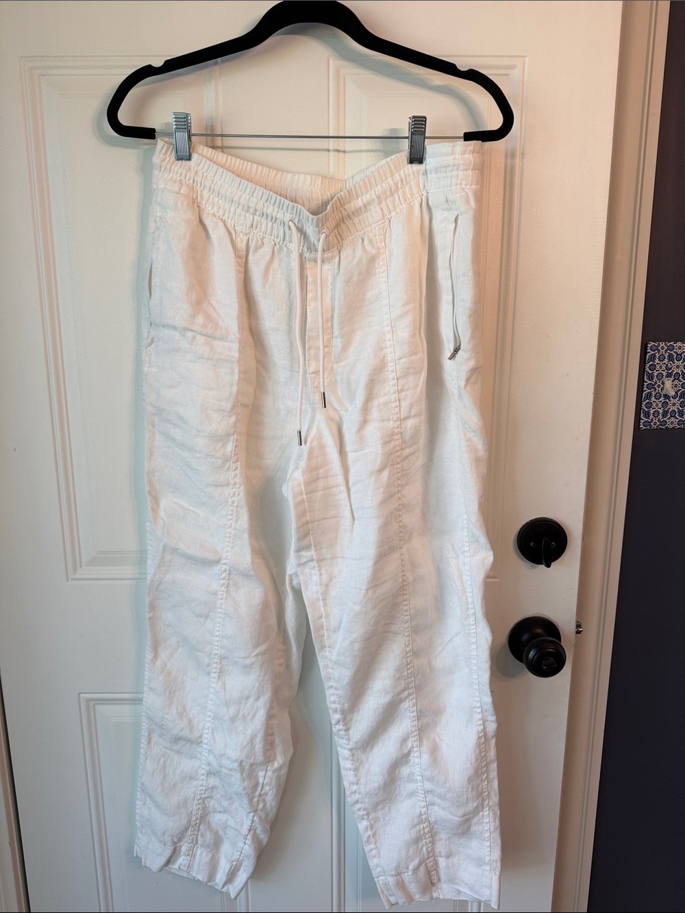 Women’s athleta medium White Drawstring retreat Linen Pants
